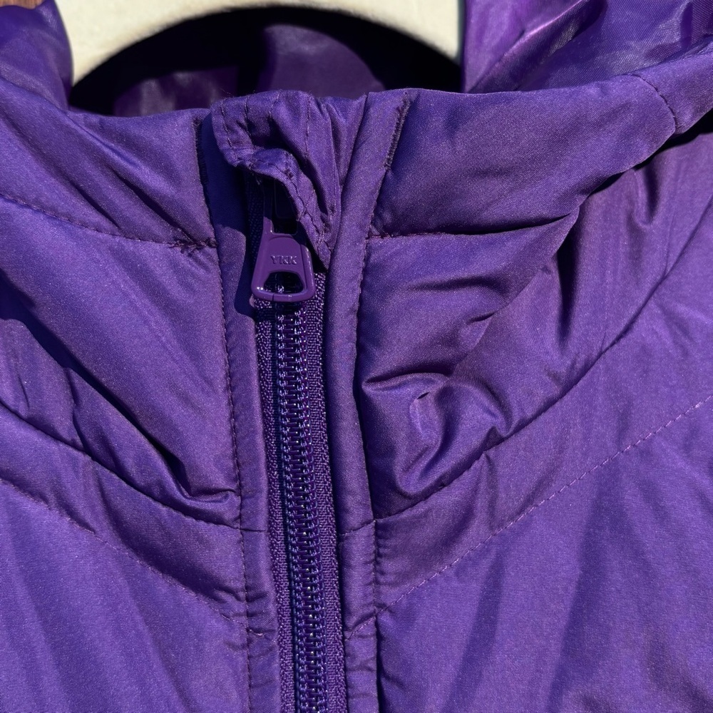 Lands End Down Puffer Coat 600 80/20 Deep Purple Hood Size S 6-8 - Picture 5 of 11